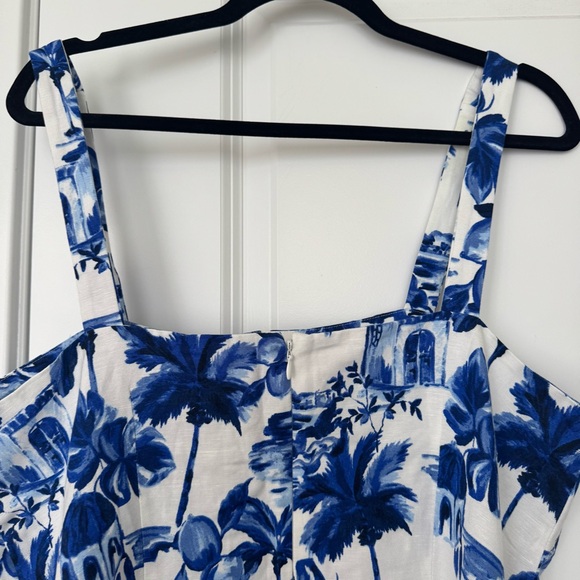 LOFT Corfu Weekend Linen Blue White Dress NWT - Picture 5 of 7